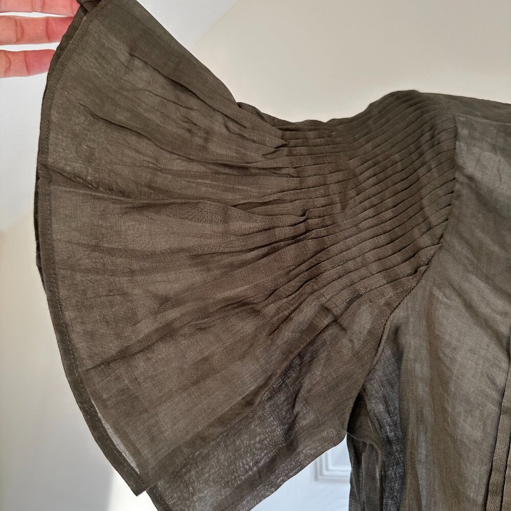 Banana Republic Ramie Pintuck Dress Size M - Picture 5 of 7